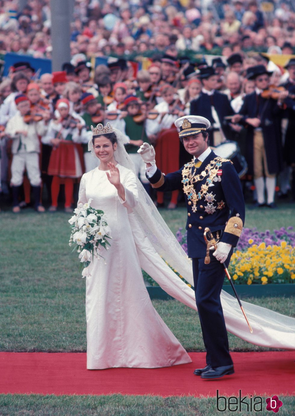 Carlos Gustavo y Silvia de Suecia en su boda