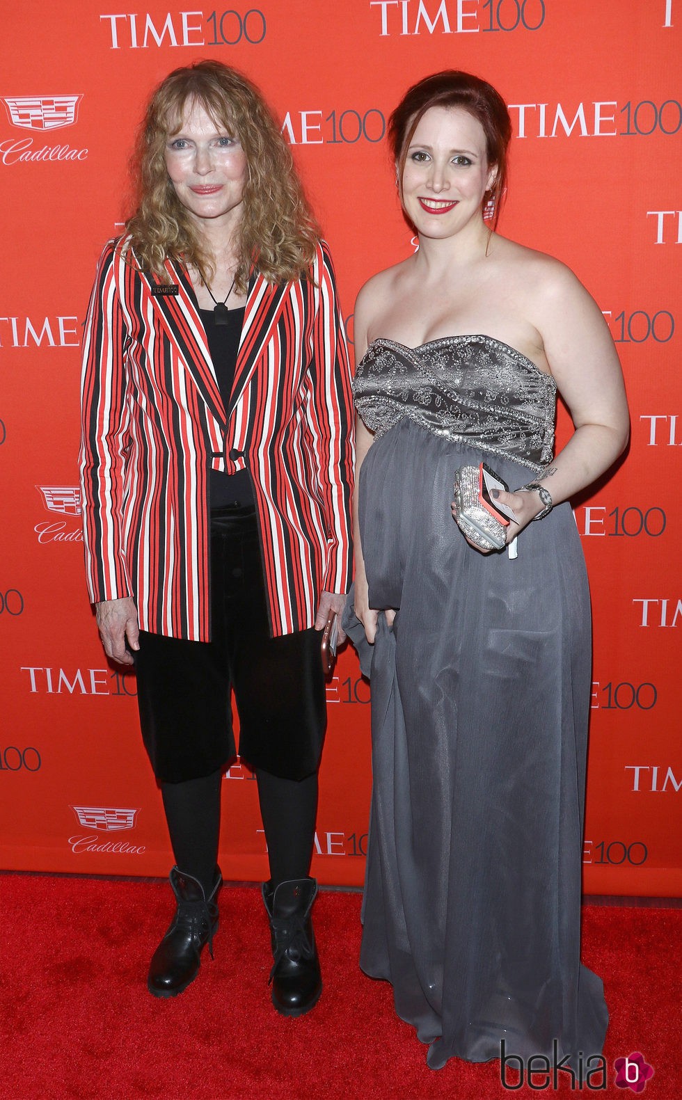 Mia Farrow y Dylan Farrow en la fiesta organizada por la revista Time en Nueva York