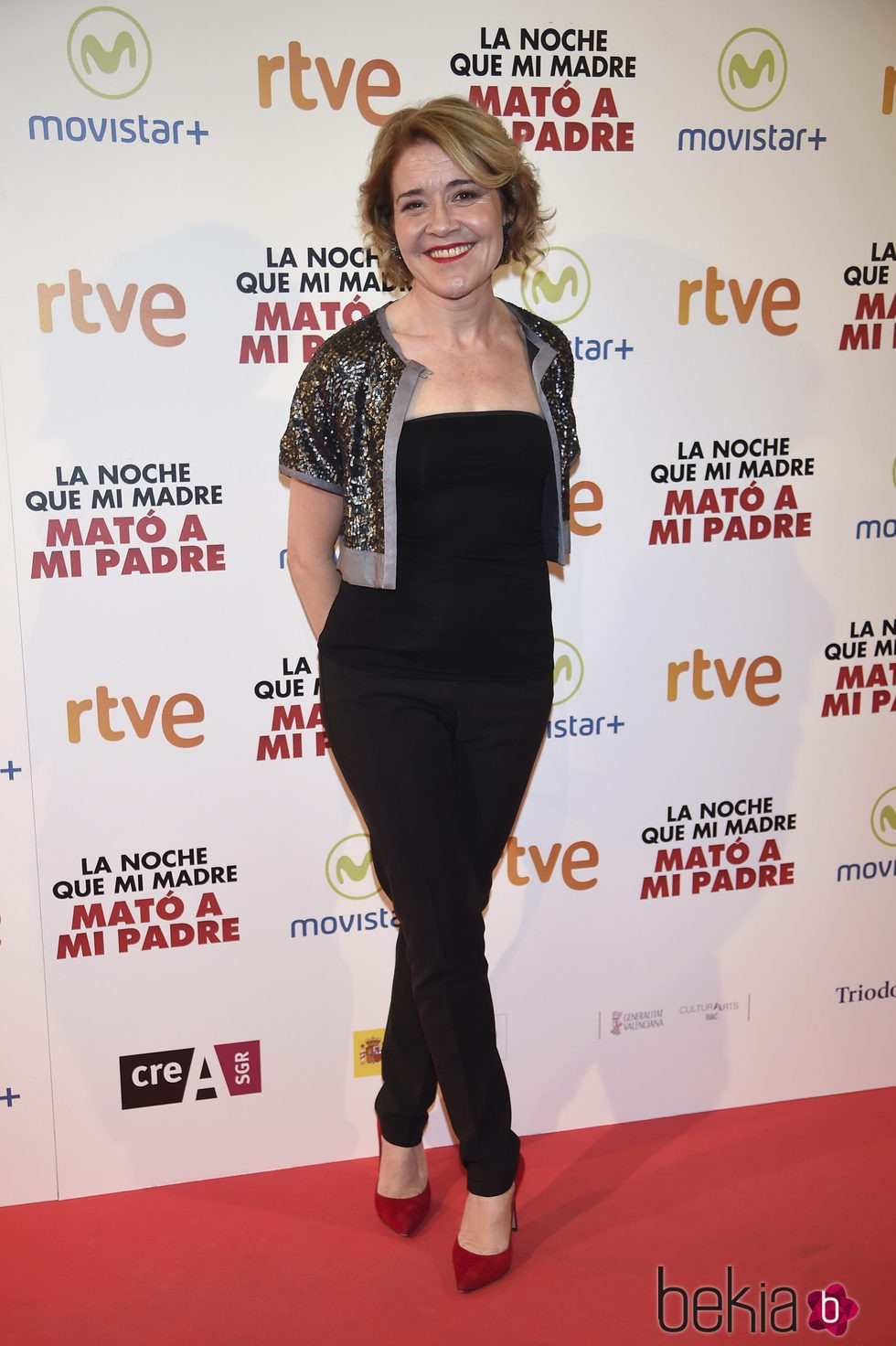 María Pujalte en la premiere de la película 'La noche que mi madre mató a mi padre' en Madrid