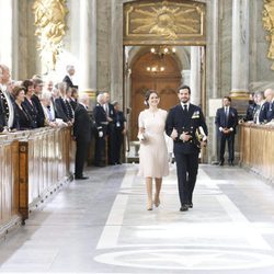 Carlos Felipe y Sofia de Suecia en el Te Deum de 70 cumpleaños de Gustavo de Suecia