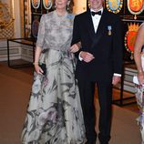 El Príncipe Leopoldo y la Princesa Úrsula de Baviera en la cena de gala en el 70 cumpleaños del Rey Gustavo de Suecia