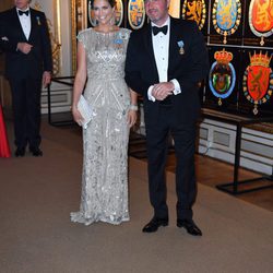 La Princesa Magdalena de Suecia y Chris ONeill  en la cena de gala en el 70 cumpleaños del Rey Gustavo de Suecia