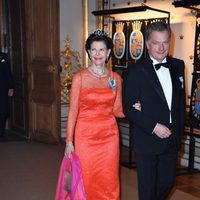 La Reina Silvia de Suecia y  Sauli Niinistö en la cena de gala en el 70 cumpleaños del Rey Gustavo de Suecia