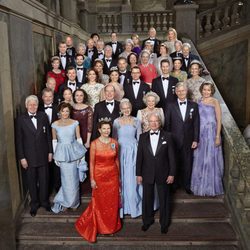 Carlos Gustavo de Suecia con la realeza invitada a su 70 cumpleaños