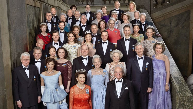 Carlos Gustavo de Suecia con la realeza invitada a su 70 cumpleaños