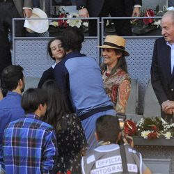Victoria de Marichalar saluda a Rafa Nadal ante el Rey Juan Carlos y la Infanta Elena en el Madrid Open 2016