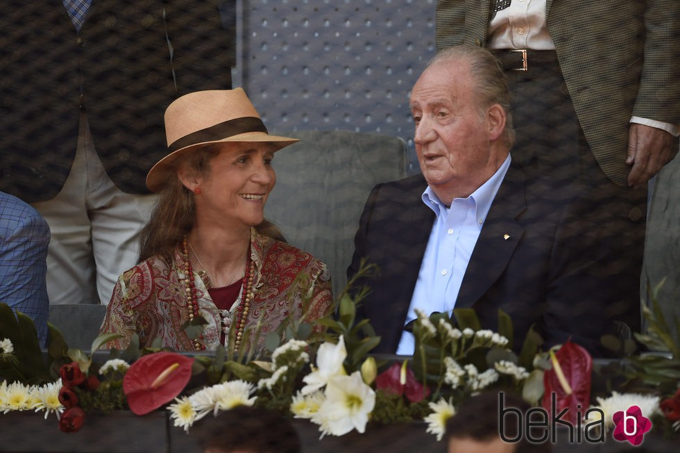 La Infanta Elena y el Rey Juan Carlos en el Madrid Open 2016