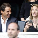 Rafa Nadal y su hermana Maribel en el partido de Champions Real  Madrid-Manchester City