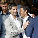 Novak Djokovic y Rafa Nadal en el partido de Champions Real  Madrid-Manchester City
