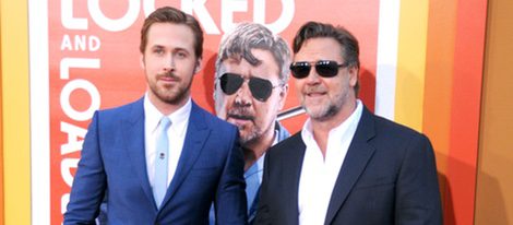 Ryan Gosling y Russell Crowe en el estreno de 'Dos buenos tipos'