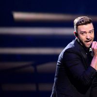 Justin Timberlake durante su actuación en el Dress Rehearsal del Festival de Eurovisión 2016
