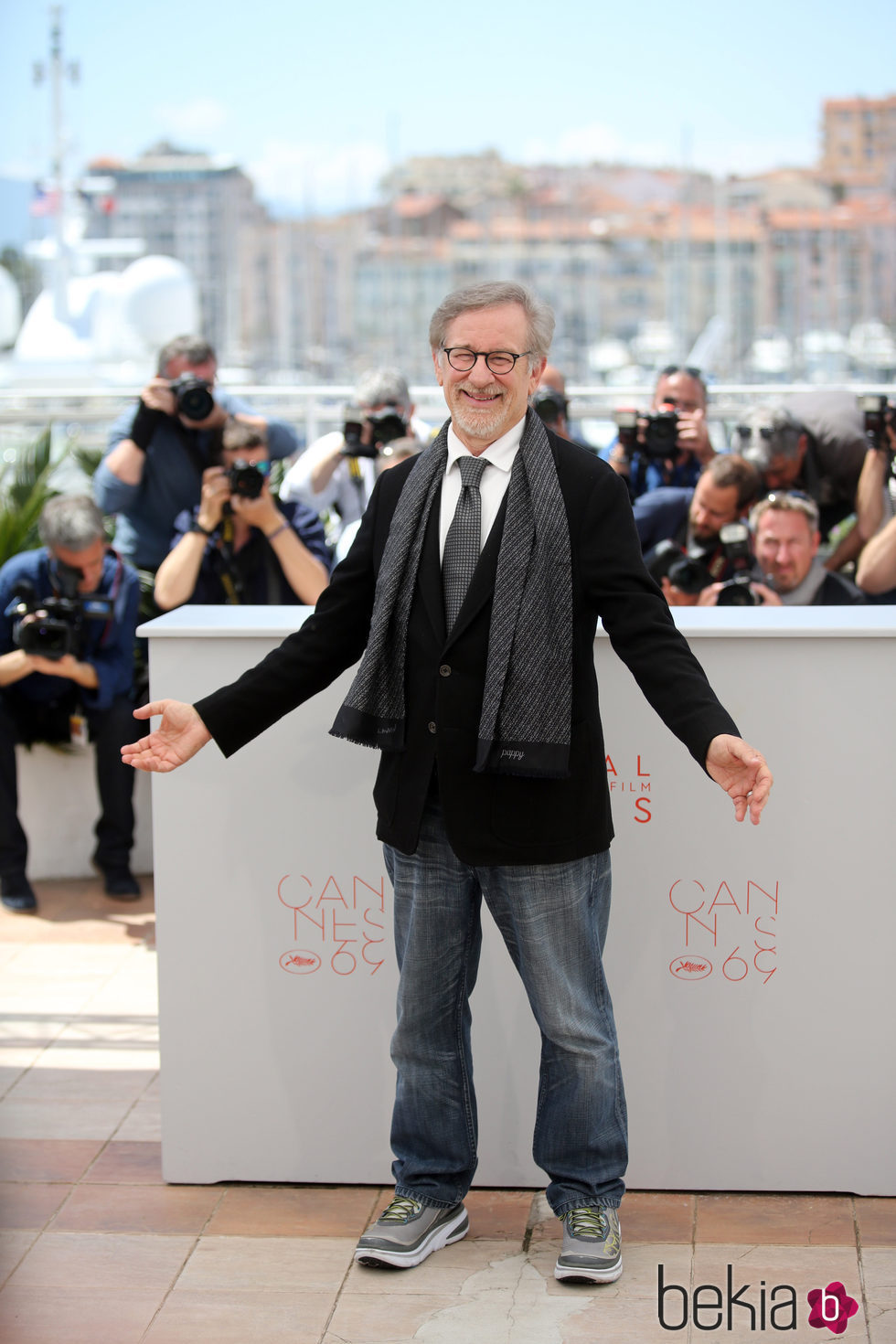 Steven Spielberg en el photocall de la película 'The BFG' en el festival de Cannes 2016
