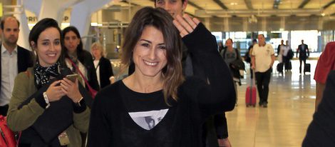 Barei en el aeropuerto de Madrid a su vuelta de Eurovisión 2016