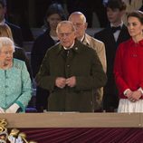 La Reina Isabel II de Inglaterra, el Duque de Edimburgo y la Duquesa de Cambridge en el Royal Windsor Horse Show 2016