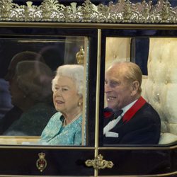 La Reina Isabel II de Inglaterra y el Duque de Edimburgo en el Royal Windsor Horse Show 2016
