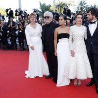 Pedro Almodóvar y Adriana Ugarte, Emma Suárez, Daniel Grao, Inma Cuesta y Michelle Jenner en la alfombra roja de 'Julieta' en el Festival de Cannes 2016