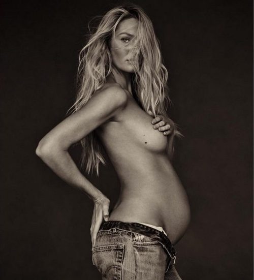 Candice Swanepoel luciendo embarazo