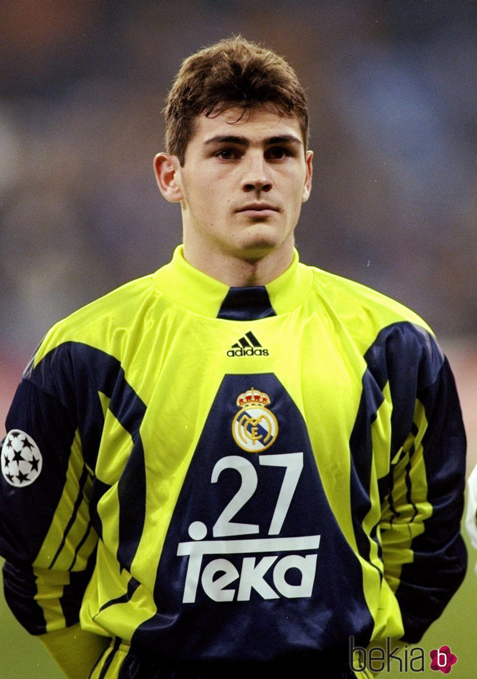 Iker Casillas en 1999 en el partido de Liga de Campeones frente al Rosenborg en Noruega