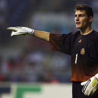 Iker Casillas en uno de los partido de la Copa del Mundo 2002 en Corea del Sur