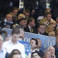 El presidente del Gobierno en funciones, Mariano Rajoy, en la final de la Champions League 2016