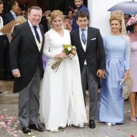 César Cadaval en la boda de su hija Marta y Jaime Núñez Mendo junto a familiares