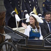 Carlos Felipe de Suecia y Sofia Hellqvist en el Día Nacional de Suecia 2016