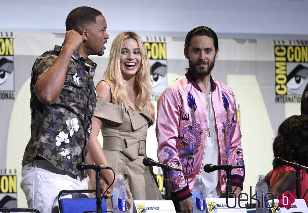 Will Smith, Margot Robbie y Jared Leto en la Comic-Con de San Diego 2016