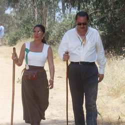 Isabel Pantoja y Julián Muñoz el día de la confirmación  de su romance en El Rocío