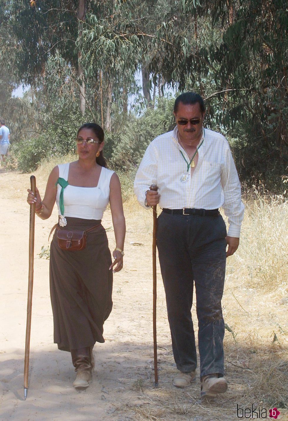 Isabel Pantoja y Julián Muñoz el día de la confirmación  de su romance en El Rocío