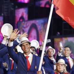 Rafa Nadal con la bandera de España en la ceremonia de inauguración de los Juegos Olímpicos de Río 2016