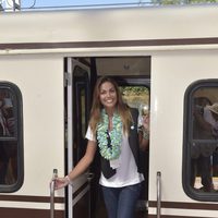 Lara Álvarez en el tren