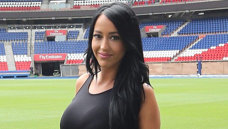 Aura Ruiz en la presentación de Jesé Rodríguez como jugador del Paris Saint-Germain