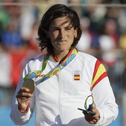Maialen Chourraut en el podio de Río 2016