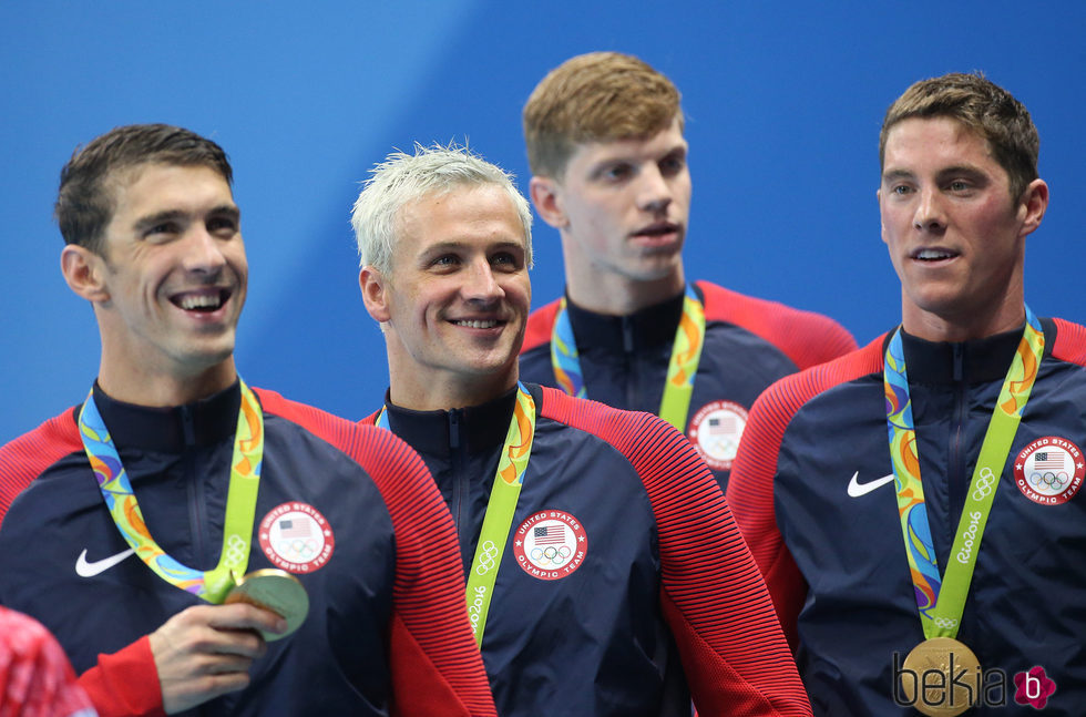 Michael Phelps, Conor Dwyer, Francis Haas y Ryan Lochte en Río 2016