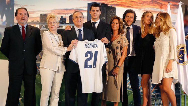 Álvaro Morata en la presentación como jugador del Real Madrid