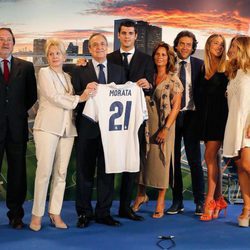 Álvaro Morata en la presentación como jugador del Real Madrid