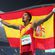 Orlando Ortega celebra su medalla de plata para España en 110m vallas en Rio 2016