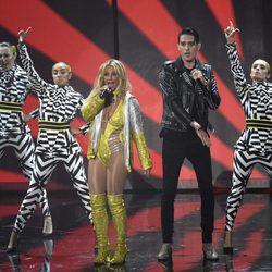 Britney Spears durante su actuación en los VMA's 2016