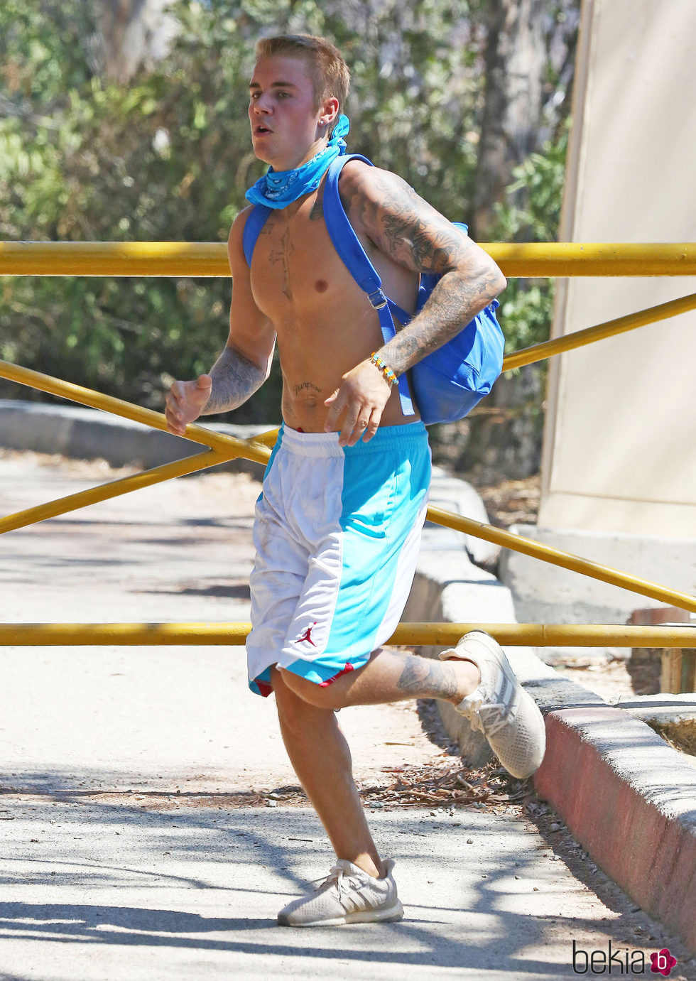 Justin Bieber haciendo deporte