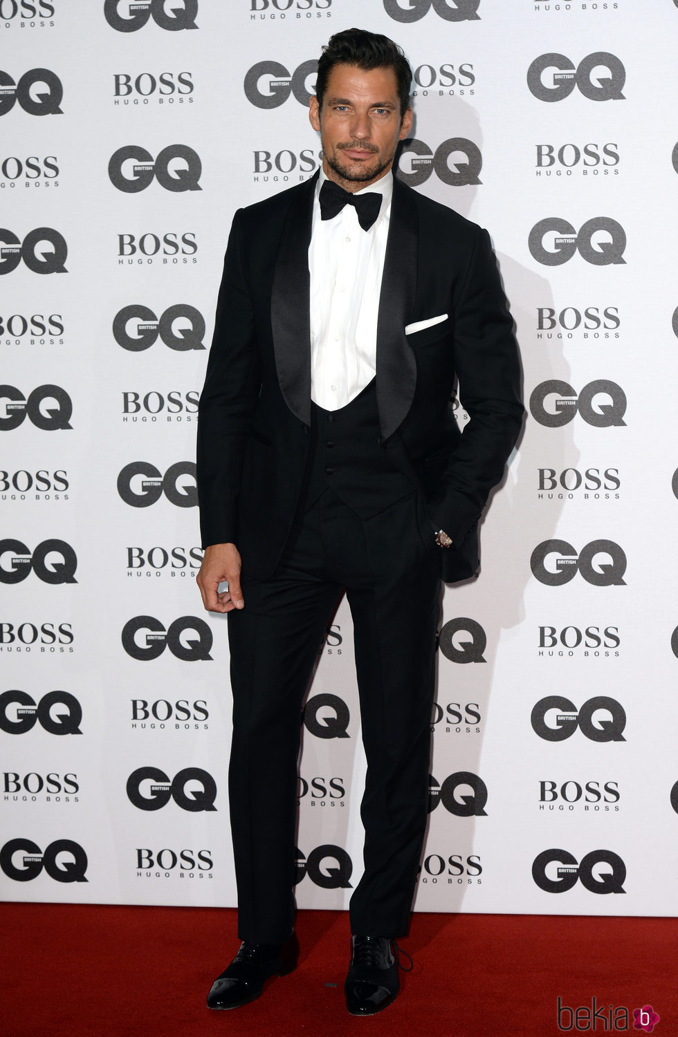 El modelo David Gandey en los Premios GQ 2016 en Londres