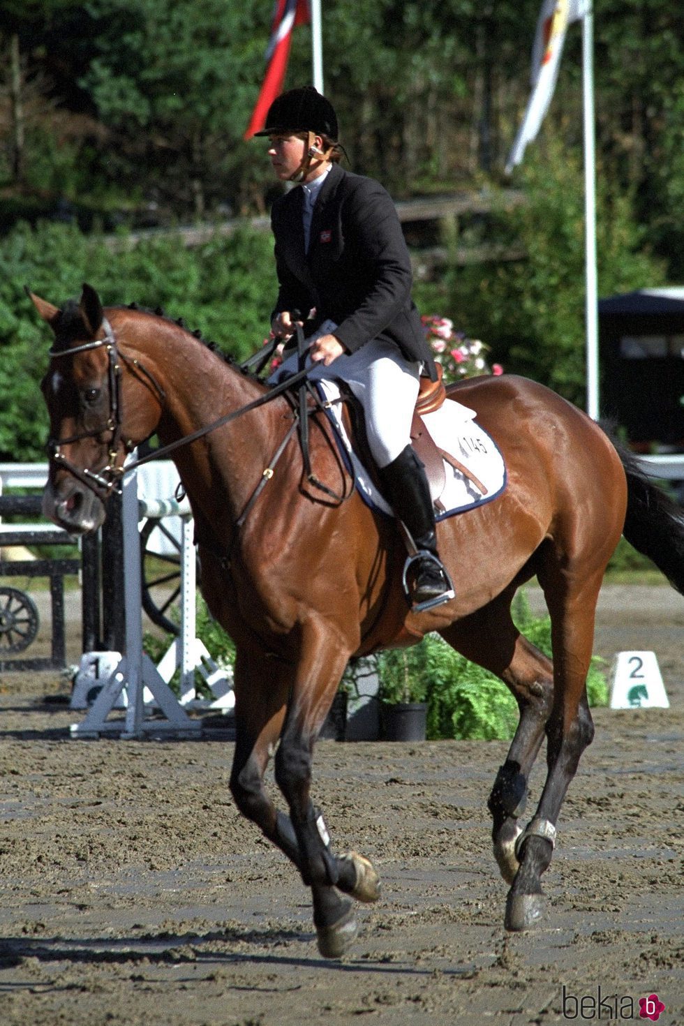Marta Luisa de Noruega montando a caballo