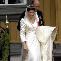 Marta Luisa de Noruega vestida de novia