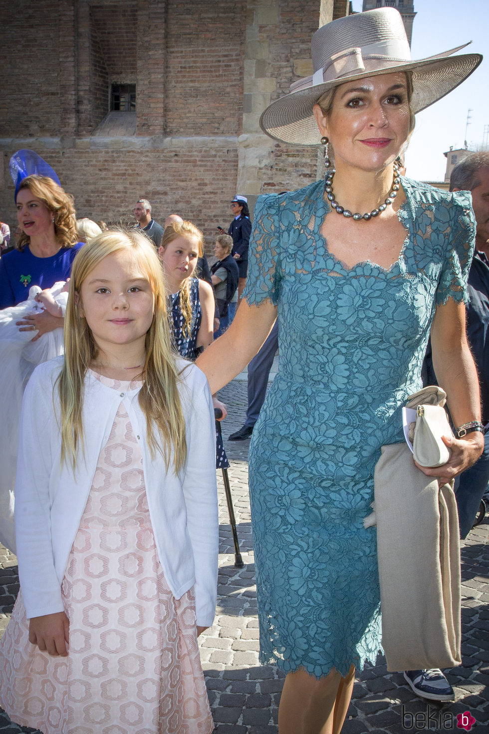 Máxima de Holanda y Ariane en el bautizo de Carlos de Borbón y Parma
