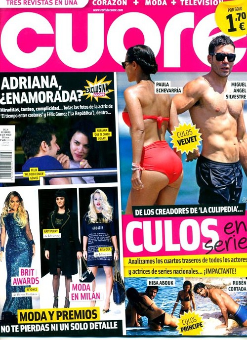 Culos en serie en la portada de la revista Cuore