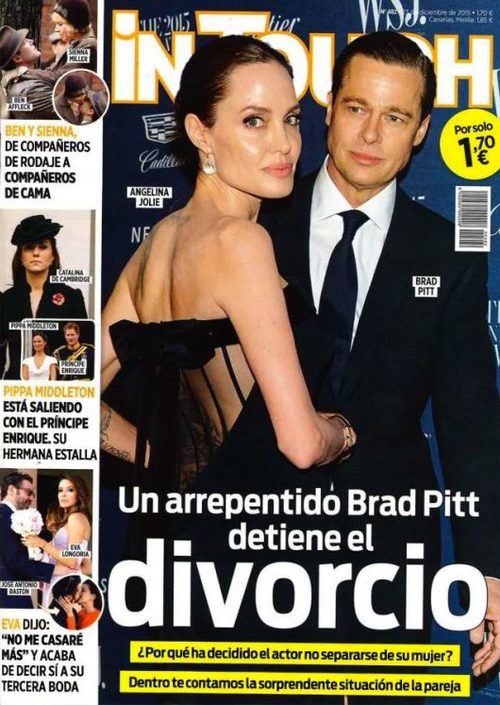 Un arrepentido Brad Pitt detiene el divorcio en In Touch