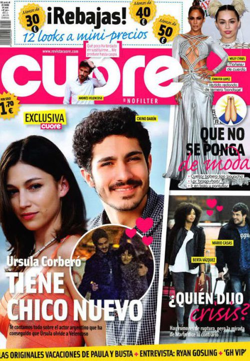 Úrsula Corberó con Chino Darín en la revista Cuore