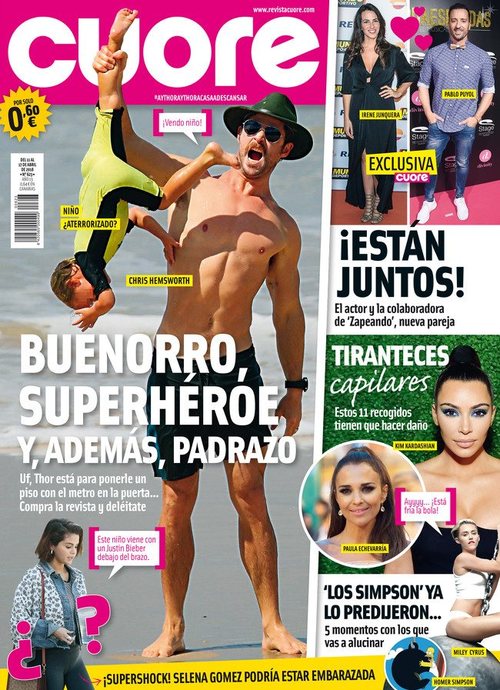 Chris Hemsworth luce cuerpazo en la portada de revita Cuore