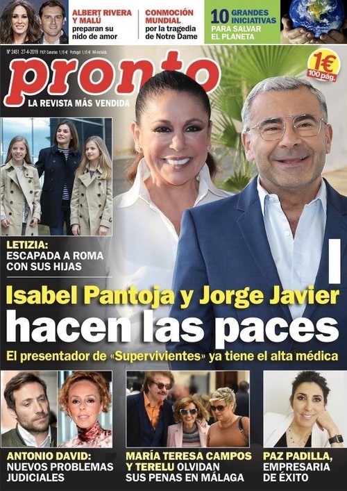 Pronto recoge las paces de Isabel Pantoja y Jorge Javier