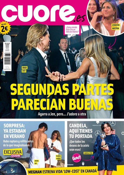 Cuore muestra en portada el reencuentro entre Brad Pitt y Jennifer Aniston